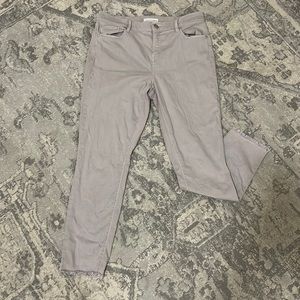 LOFT Gray Modern Skinny Crop Jeans with Raw Hems